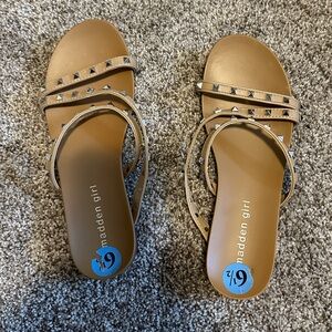 Madden Girl Tan Studded Sandals with Classic Design